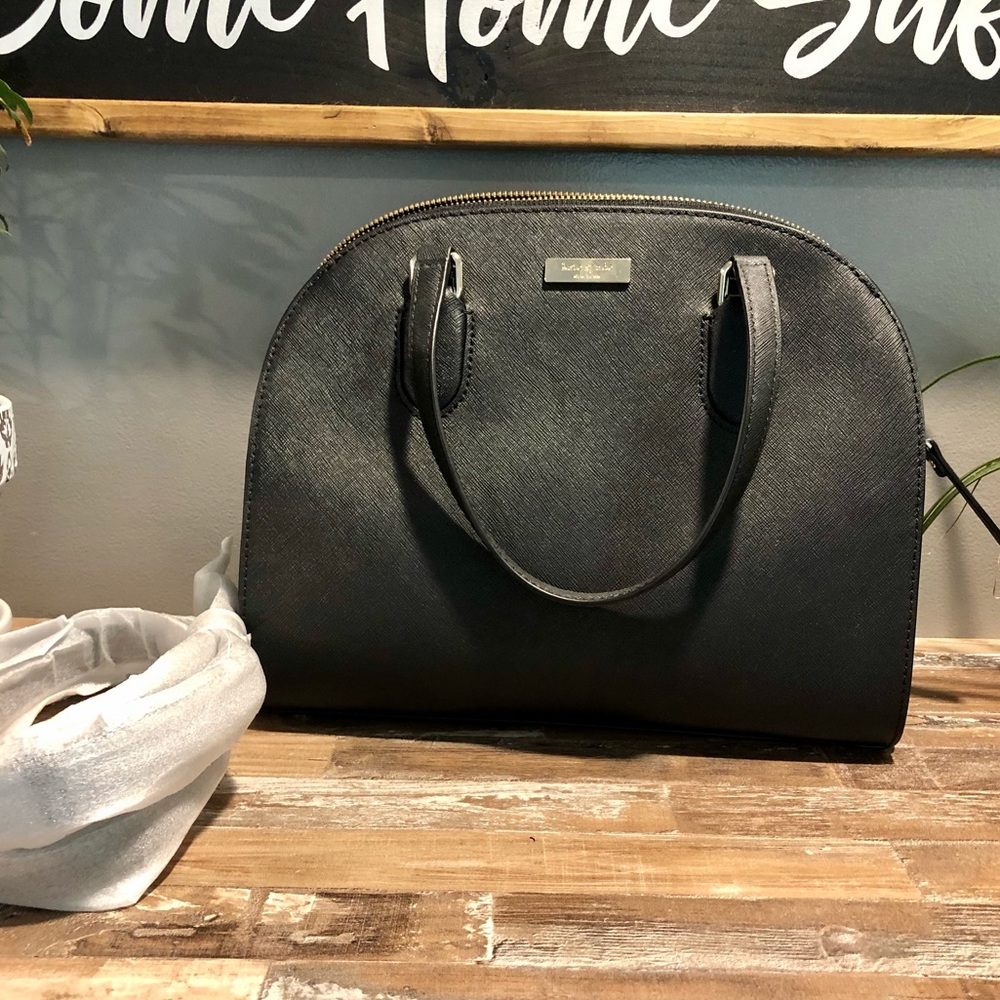 NWT Kate Spade Laurel Way Reiley Dome Satchel Black Leather